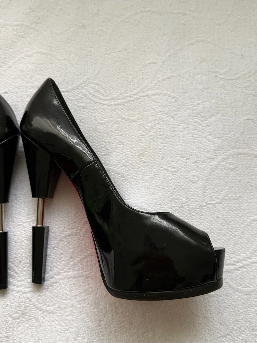 Ruthie Davis Black Patent Platform Pumps w Pink Sole size 9 EUR 39